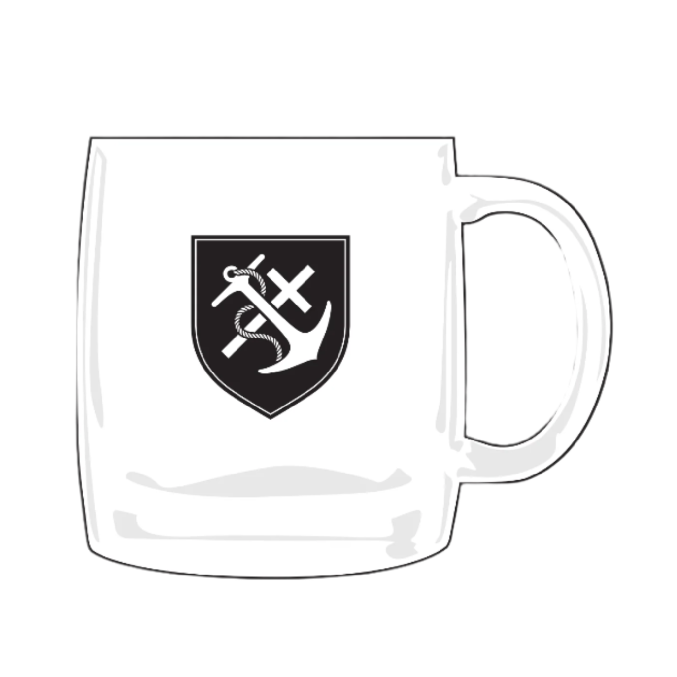 MUG - 13 OZ GLASS ETCHED CREST