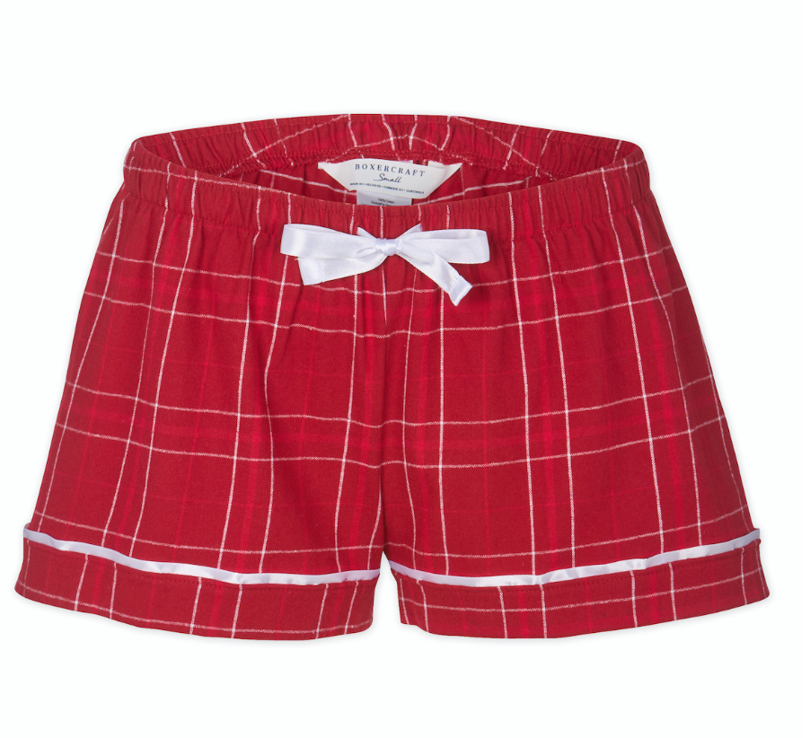 BOXER SHORT - RED PLAID FLANNEL