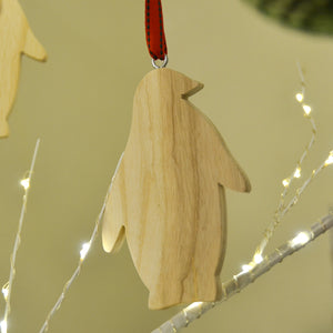 ORNAMENT - WOODEN PENGUIN